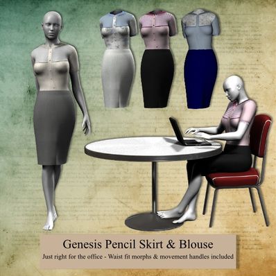 Genesis Pencil Skirt & Blouse