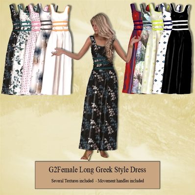 Genesis 2 Female Long Greek Style Dress Genesis 2 Female Long Greek Style Dress