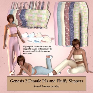 Genesis 2 Female PJs & Fluffy Slippers