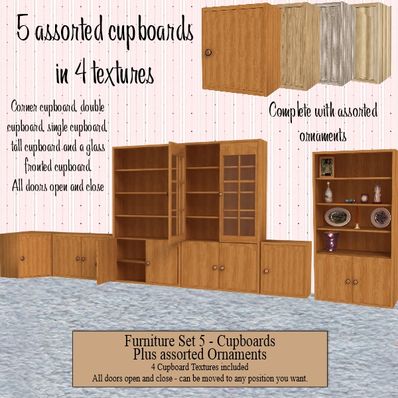 Furniture Set 5 - Cupboards & Ornaments