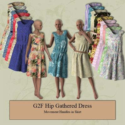 Hip Gathered Dress for Genesis 2 Female Hip Gathered Dress for Genesis 2 Female